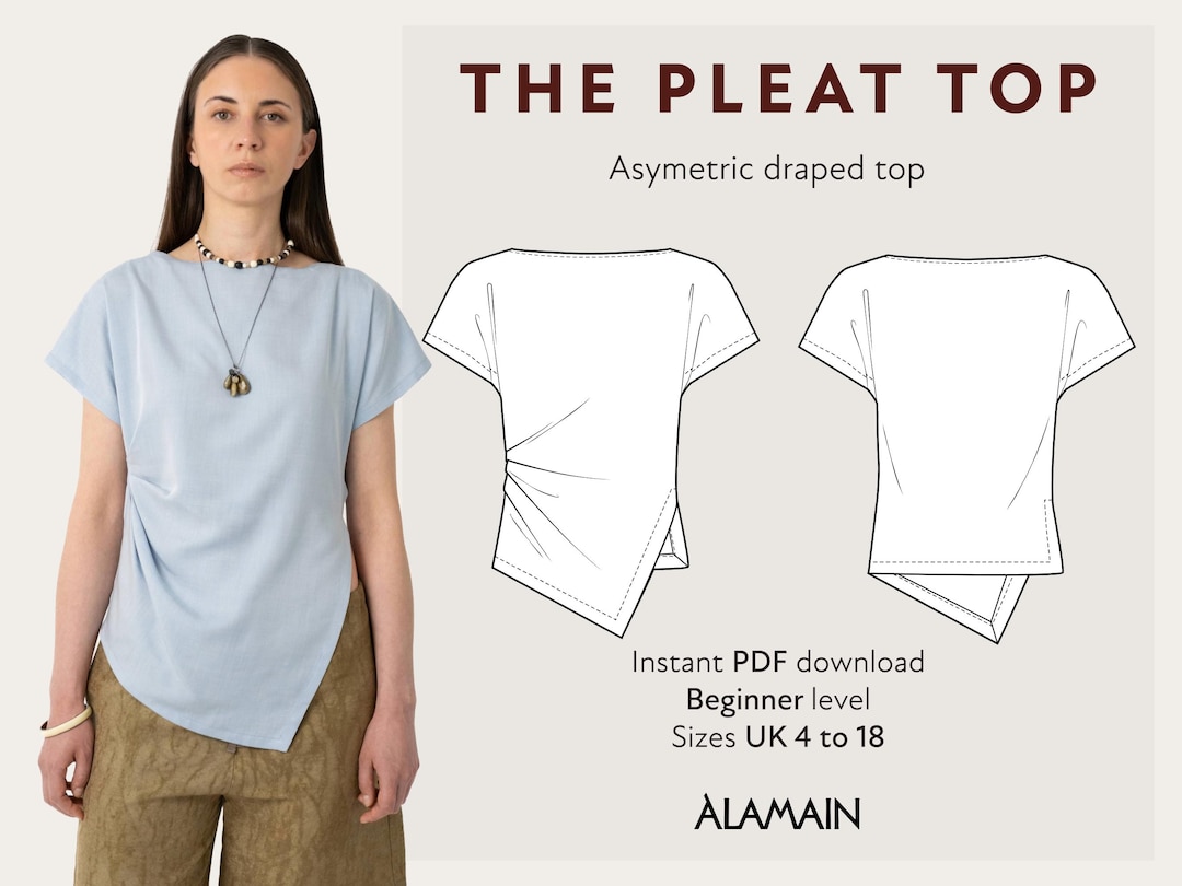 The Pleat top | Beginner level | Digital PDF sewing pattern
