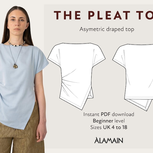 The Pleat top | Beginner level | Digital PDF sewing pattern