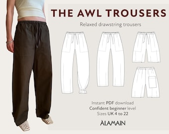 The Awl trousers | Confident Beginner level | Digital PDF sewing pattern