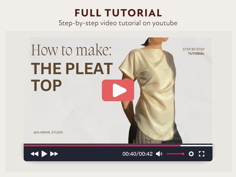 The Pleat top | Beginner level | Digital PDF sewing pattern image 7