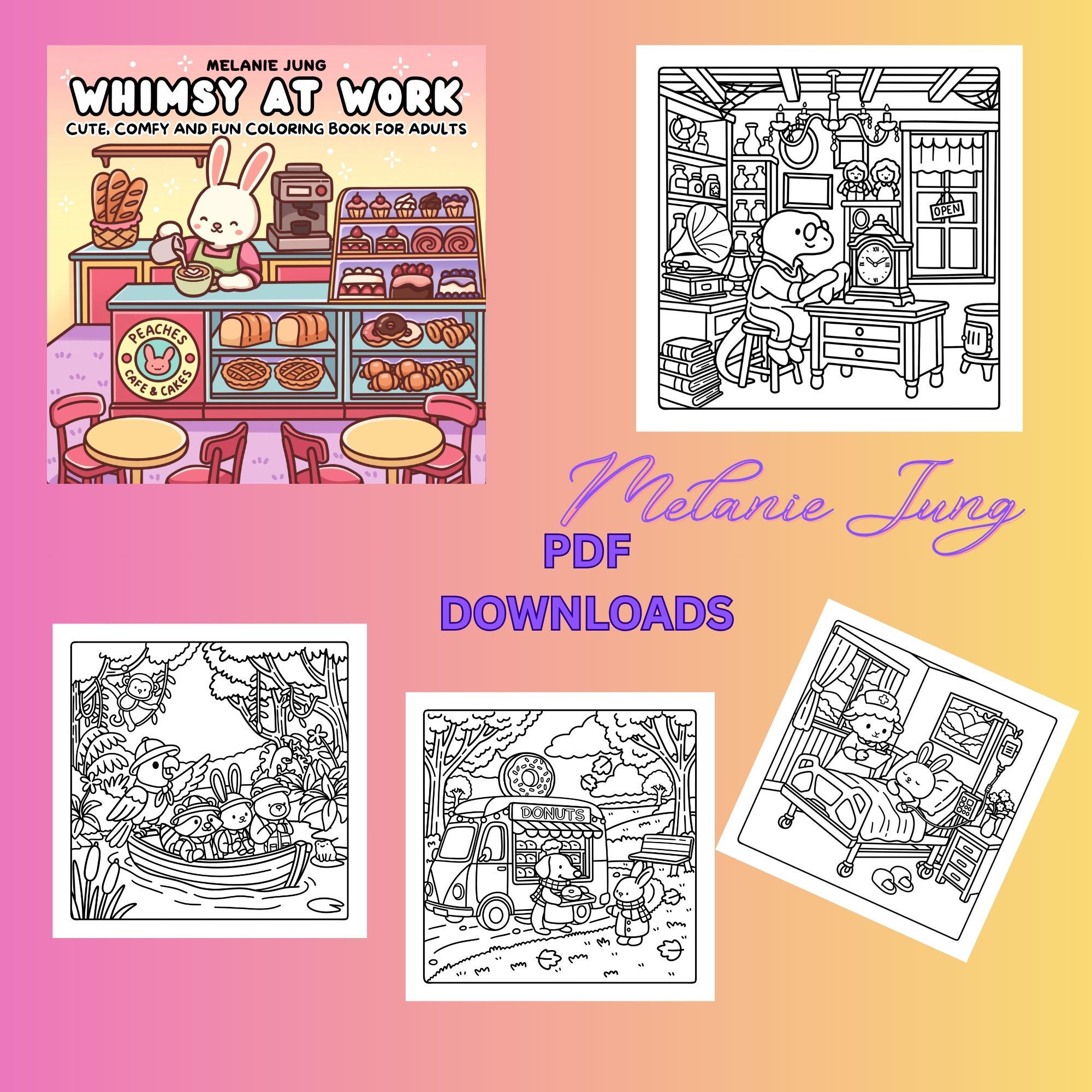 Whimsy at Work Colouring Pages |set Two | 10 Digital Download Files ...