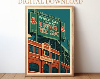Fenway Park Boston Red Sox: Basebollstadionaffisch digital nedladdning | BP-BOS-01