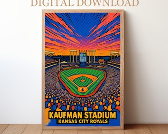 Kauffman Stadium Kansas City Royals: Baseball Stadium Poster Digital Download | BP-KC-02