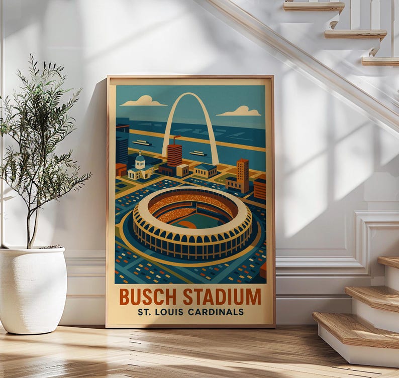 Busch Stadium St. Louis Cardinals: Digital nedladdning av basebollstadionaffisch | BP-STL-01 bild 3