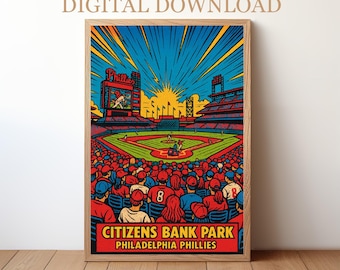 Citizens Bank Park Philadelphia Phillies: Baseball Stadium Poster Digital Download | BP-PHI-02