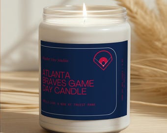 Atlanta Braves Game Day Candle: Handmade Truist Park Soy Wax Candle
