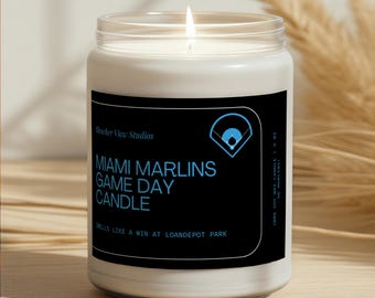 Miami Marlins Game Day Candle: Handmade loanDepot park Soy Wax Candle
