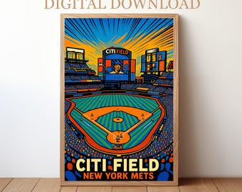 Citi Field New York Mets: Baseball Stadium Poster Digital Download | BP-NYM-02