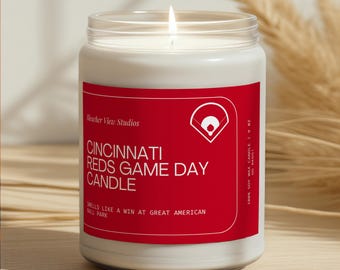Cincinnati Reds Game Day Candle: Handmade Great American Ball Park Soy Wax Candle
