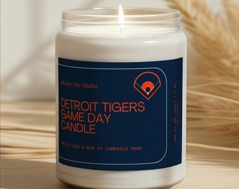 Detroit Tigers Game Day Candle: Handmade Comerica Park Soy Wax Candle