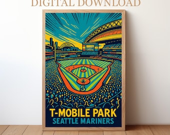 T-Mobile Park Seattle Mariners: Baseball Stadium Poster Digital Download | BP-SEA-02
