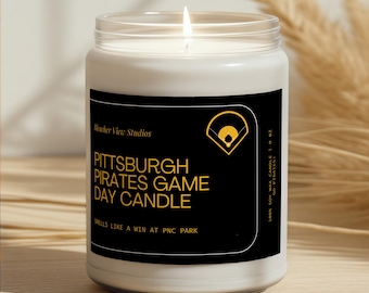 Pittsburgh Pirates Game Day Candle: Handmade PNC Park Soy Wax Candle