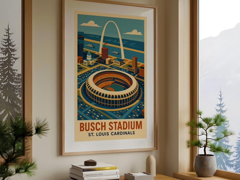 Busch Stadium St. Louis Cardinals: Digital nedladdning av basebollstadionaffisch | BP-STL-01 bild 5