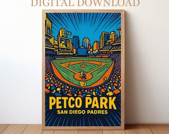 Petco Park San Diego Padres: Baseball Stadium Poster Digital Download | BP-SD-02