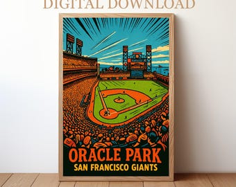 Oracle Park San Francisco Giants: Baseball Stadium Poster Digital Download | BP-SF-02