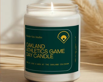 Oakland Athletics Game Day Candle: Handmade Oakland Coliseum Soy Wax Candle
