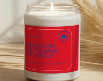 Philadelphia Phillies Game Day Candle: Handmade Citizens Bank Park Soy Wax Candle