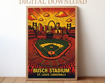 Busch Stadium St. Louis Cardinals: Baseball Stadium Poster Digital Download | BP-STL-02