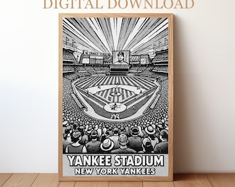 Yankee Stadium New York Yankees: Baseball Stadium Poster Digital Download | BP-NYY-03