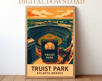 Póster del estadio de béisbol Truist Park Atlanta Braves: Descarga digital / BP-ATL-01