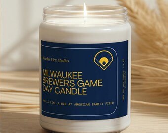 Milwaukee Brewers Game Day Candle: Handmade American Family Field Soy Wax Candle