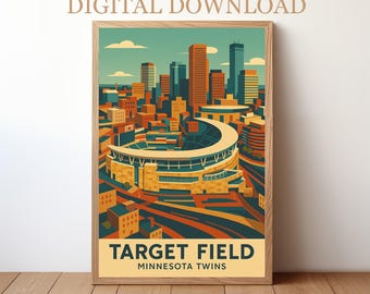 Target Field Minnesota Twins: honkbalstadion poster digitale download | BP-MIN-01