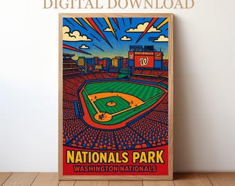 Nationals Park Washington Nationals: Baseball Stadium Poster Digital Download | BP-WSH-02