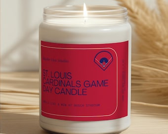 St. Louis Cardinals Game Day Candle: Handmade Busch Stadium Soy Wax Candle