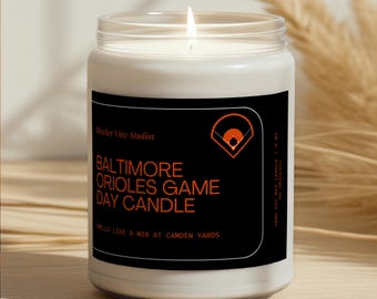 Baltimore Orioles Game Day Candle: Handmade Oriole Park at Camden Yards Soy Wax Candle