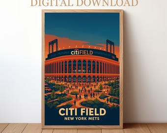 Citi Field New York Mets: Baseball Stadium Poster Digital Download | BP-NYM-01