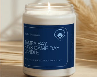 Tampa Bay Rays Game Day Candle: Handmade Tropicana Field Soy Wax Candle