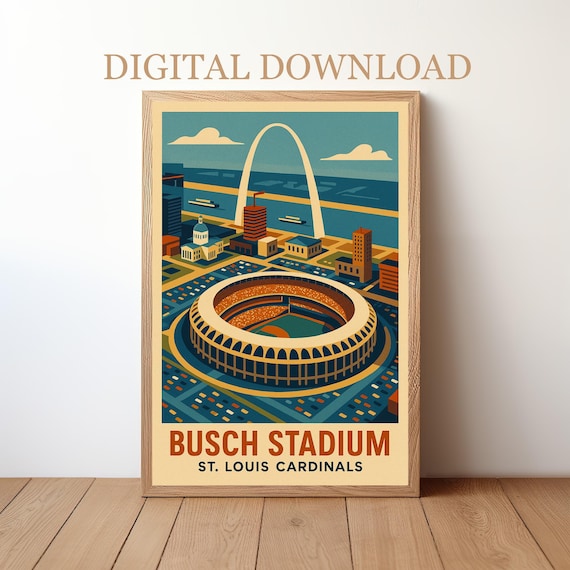 Busch Stadium St. Louis Cardinals: Baseball Stadium Poster Digital Download | BP-STL-01