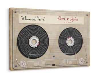 Vinyl Record Song Lyrics - 2nd Cotton 4th and 12th Linen 5th Wood, Anniversary for Music Loving Husband or Wife, Sustainable Gift Valentines