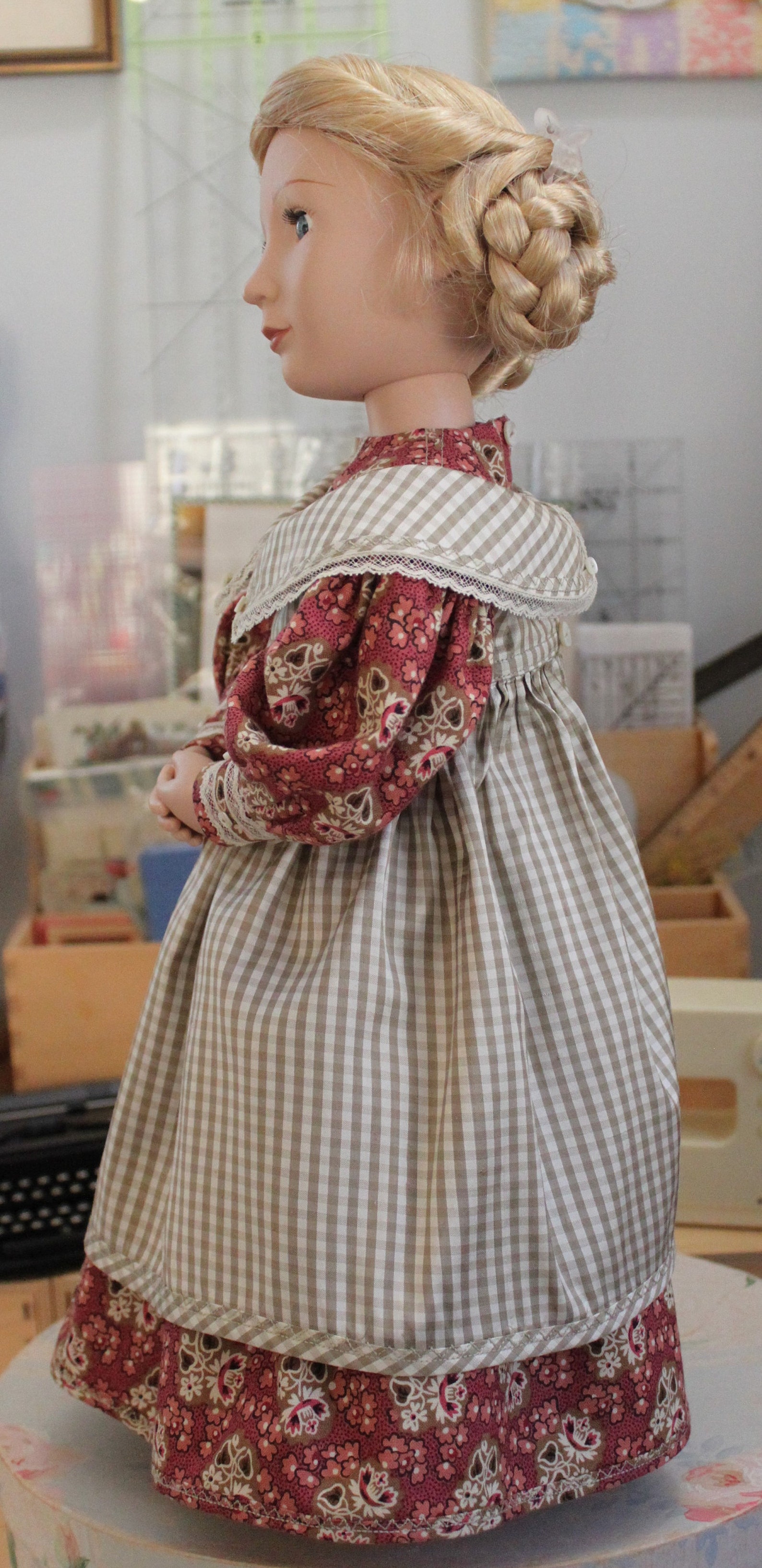 Victorian Style Dress & Silk Pinafore with Vintage Lace Trim Etsy