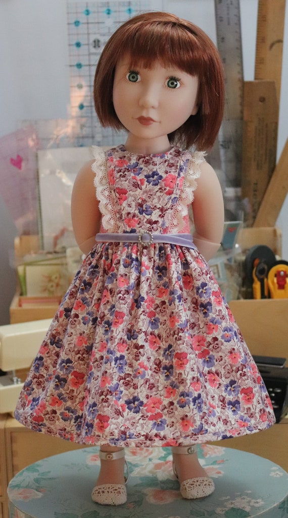 Contemporary Summer Dress in Vintage Pansy Print for 16 Inch - Etsy