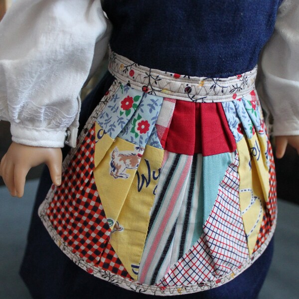 American Girl Doll Clothes -- Apron with a Touch of History -- Quilt Block