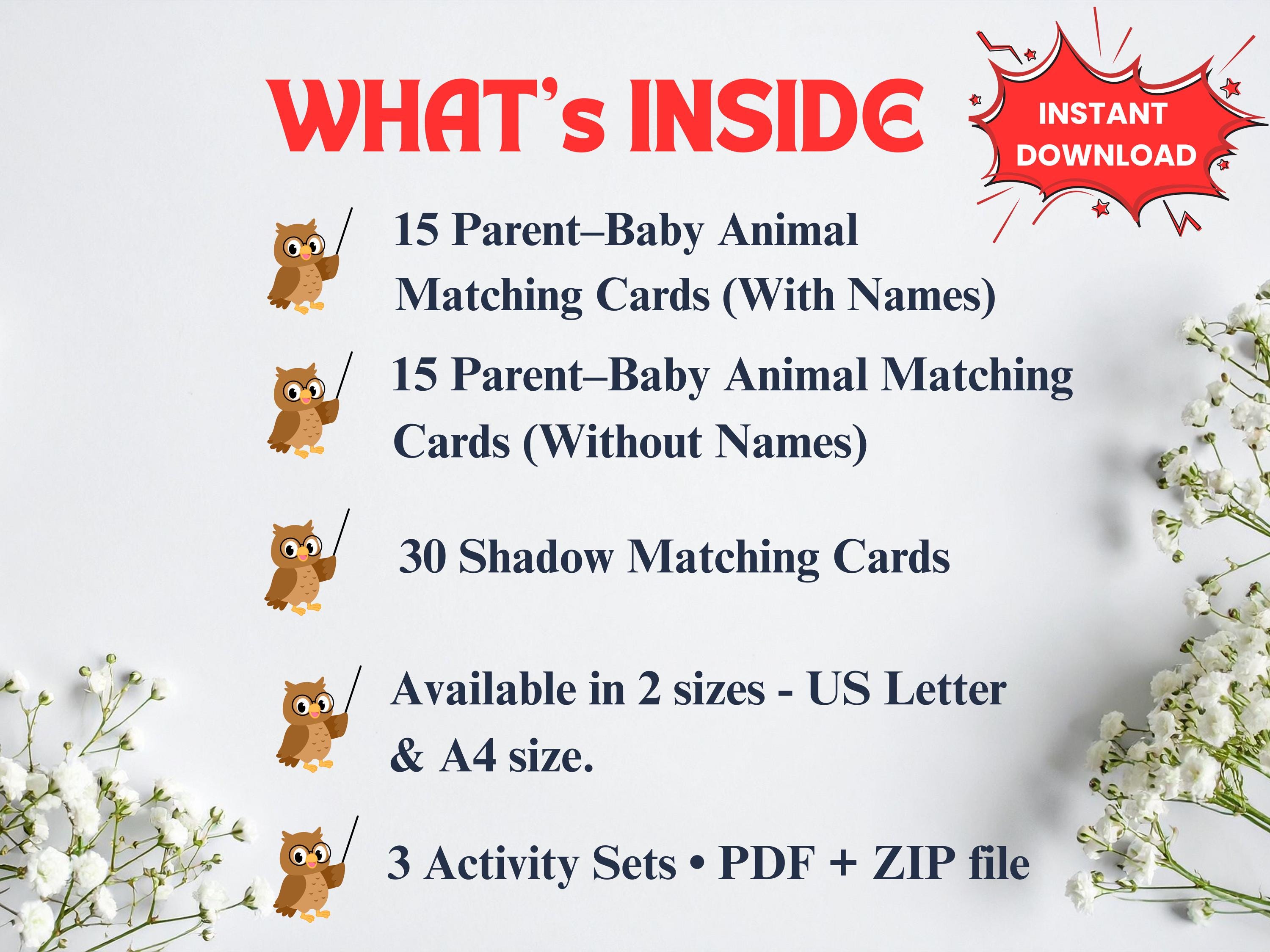 Animal Matching Game Printable | Toddler Learning Activity (digital ...