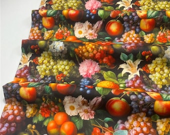 Vintage Fruit Fabric Cotton Fabric Food Fabric By Half Yard