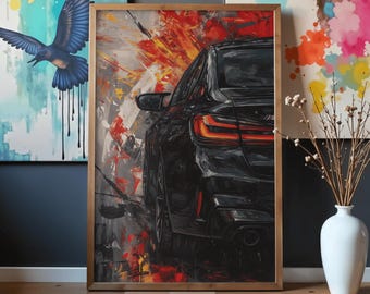 BMW M5 f90 – Abstract Car Painting, Digital Wall Art, Modern Automotive Art, Printable Download