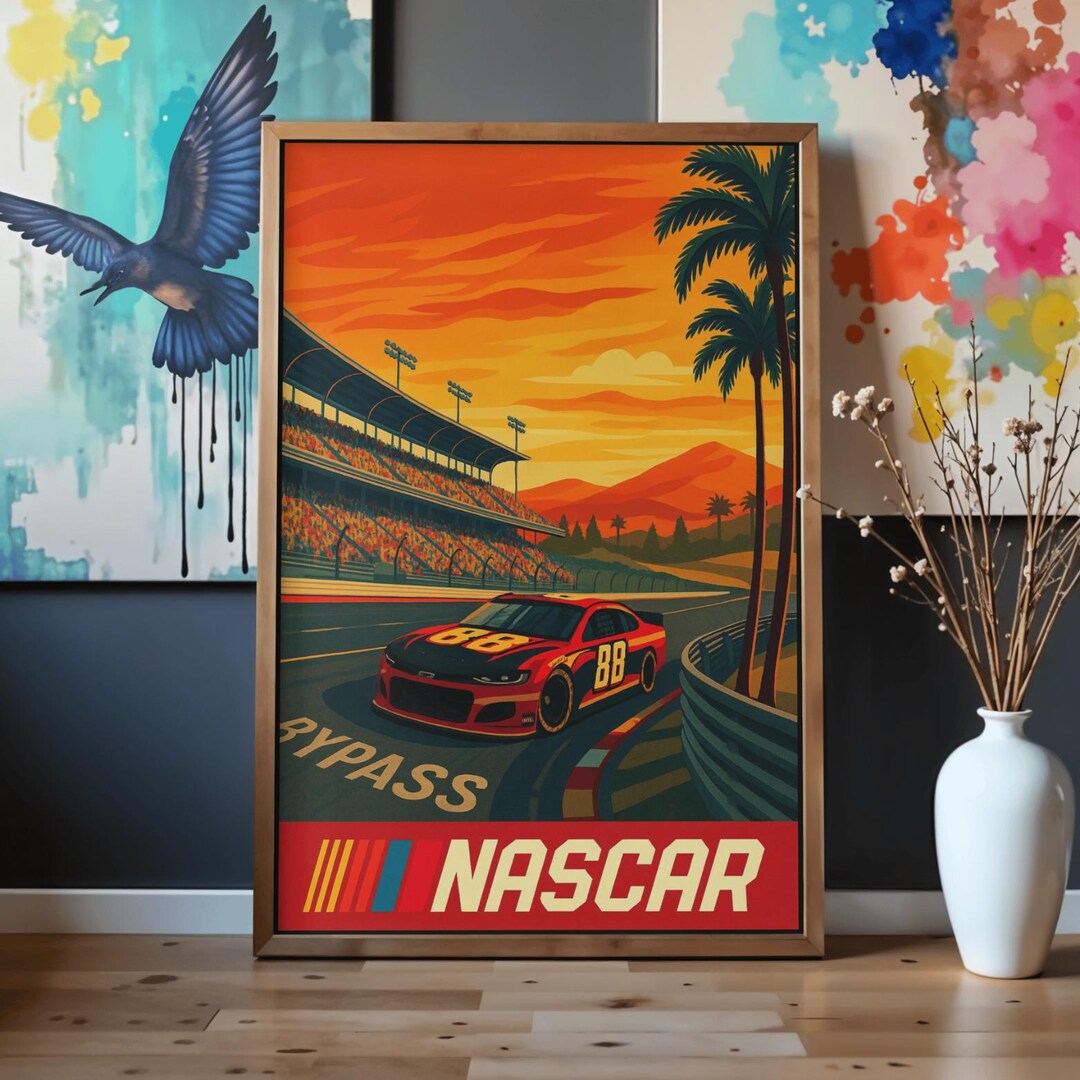 NASCAR Racing Poster – Modern Vintage Automotive Art | American Race ...