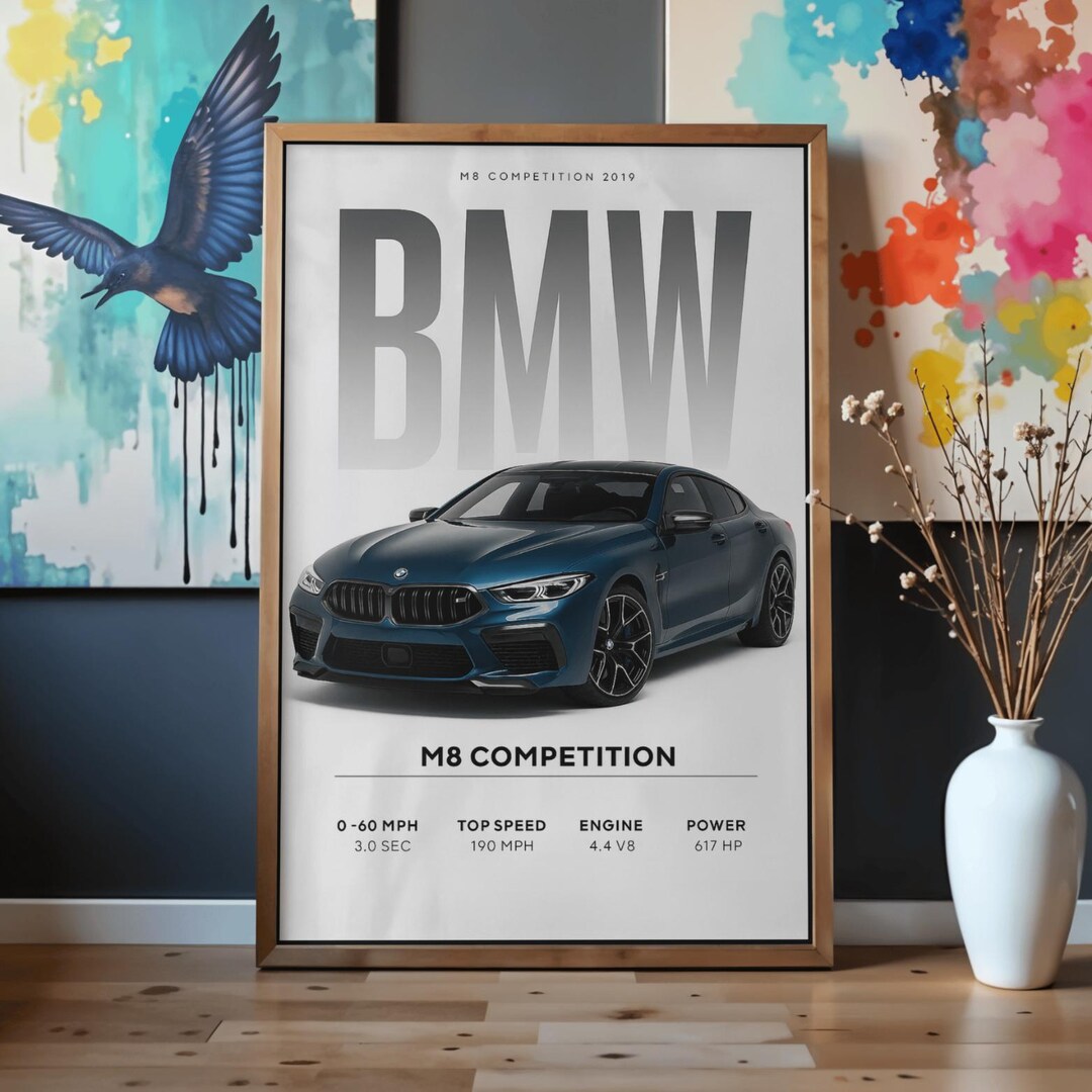 BMW M8 Competition – Sports Car Poster, Digital Wall Poster, Modern ...