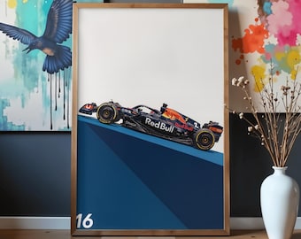 Red Bull Racing F1 Poster | Modern Formula 1 | Minimalist Motorsport Poster | Printable F1 Art