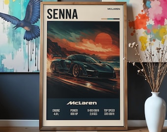 マクラーレン・セナのポスター – モダン・スーパーカー | パフォーマンス・カー・アート | 高級スポーツカーのポスター