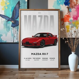 Mazda RX-7 FD Poster – JDM-Legende – Japanisches Auto-Poster – Moderne Automobilkunst – Hochwertiger Digitaldruck