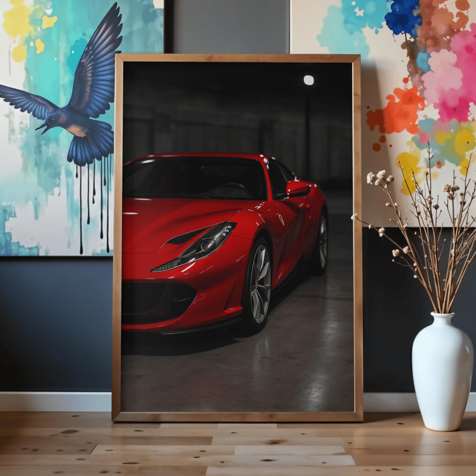 Décoration murale en bois faite main avec logo Ferrari : décoration de garage - France