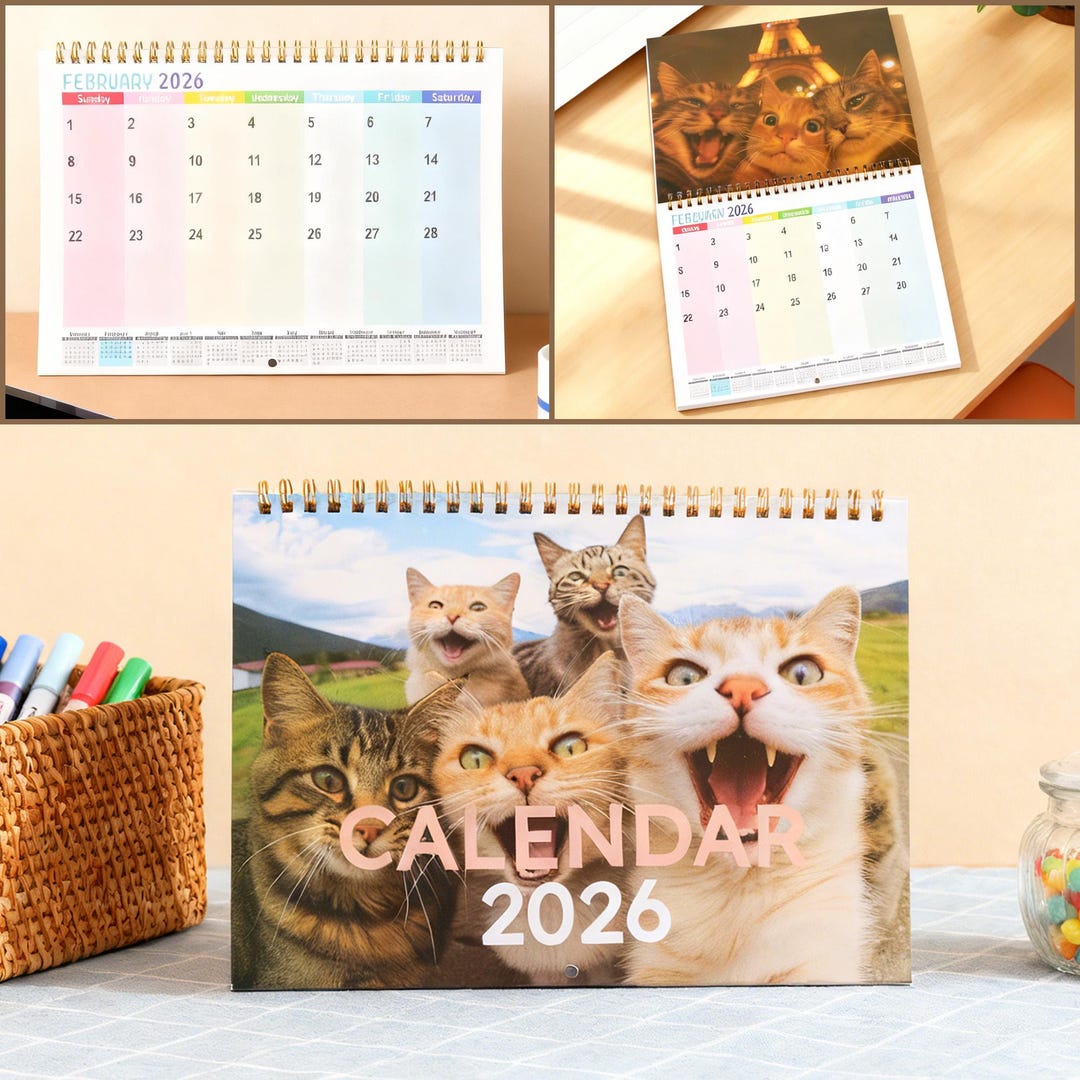 Funny Calendar 2026-cute Cat Calendar,pooping Pooches Dog,animal ...