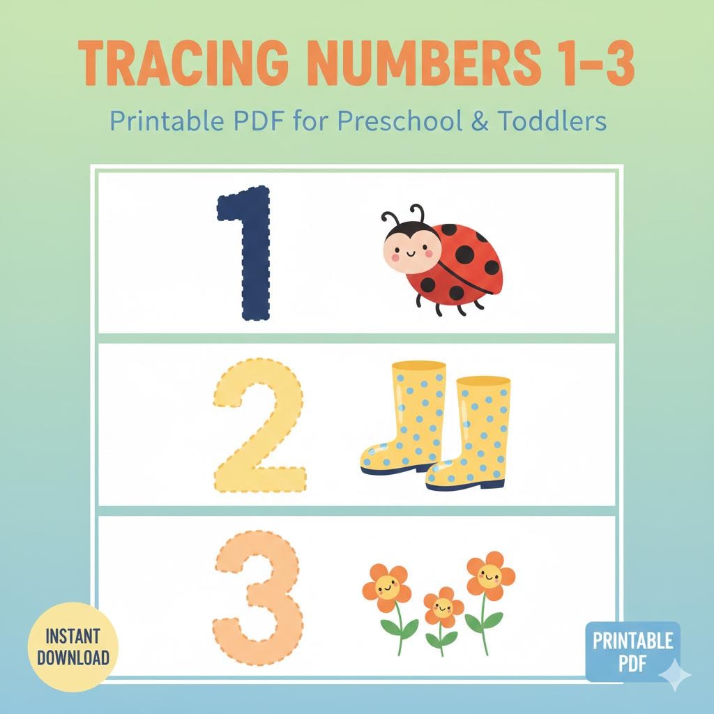 9 Number Tracing Worksheets for Preschool – Printable Handwriting ...