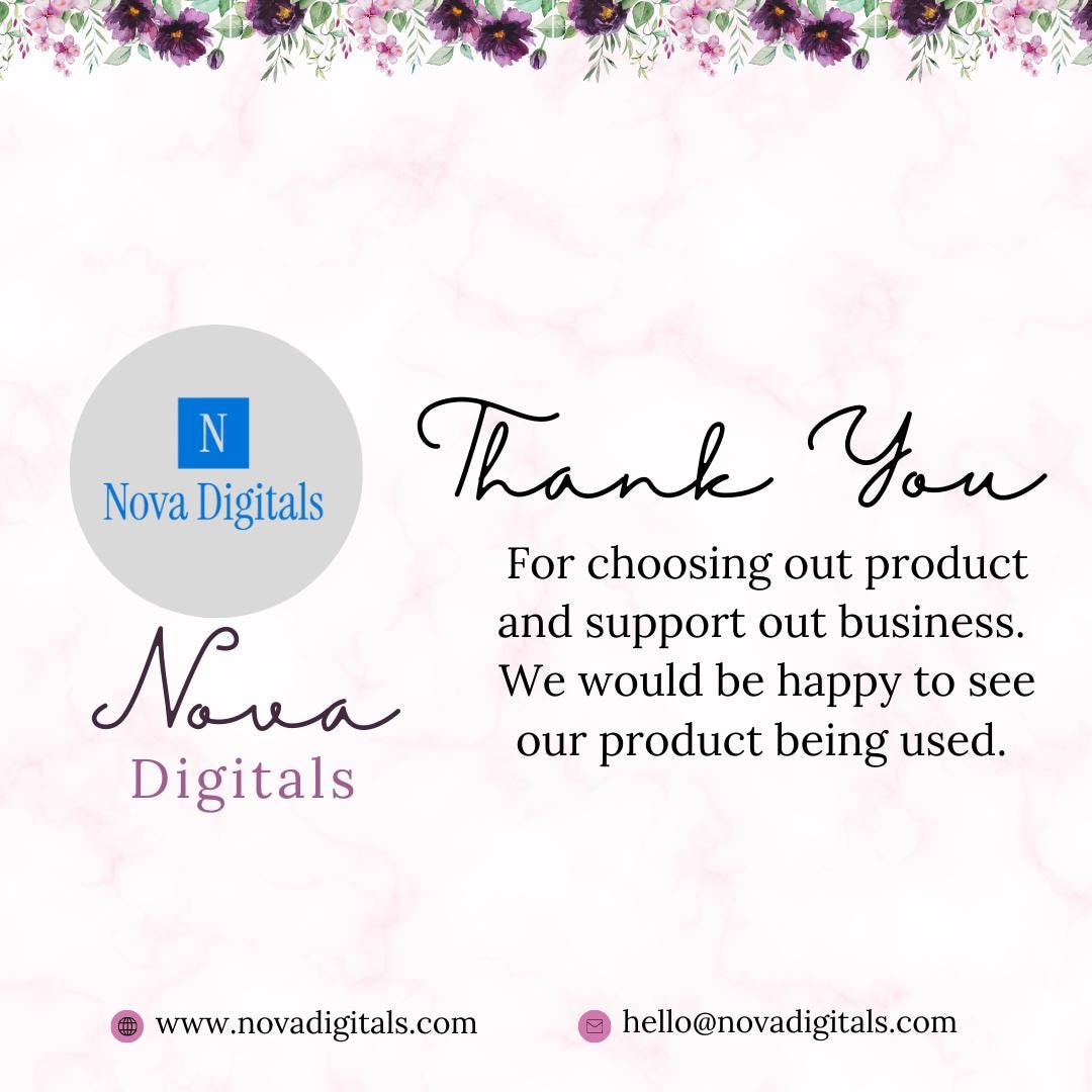 Editable Thank You Card Canva Template | Printable Small Business ...
