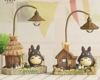 Lámpara de Totoro, luz nocturna de anime, lámpara de resina de Mi Vecino Totoro, decoración de Studio Ghibli, linda lámpara de escritorio, luz para dormitorio, regalo para amantes del anime.