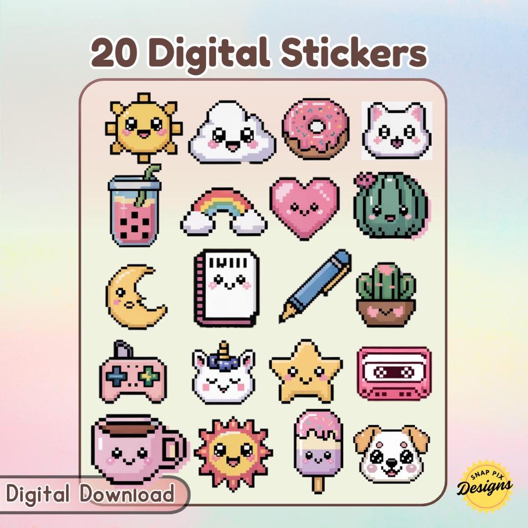 Cute Digital Planner Stickers Kawaii Digital Stickers Goodnotes Sticker ...